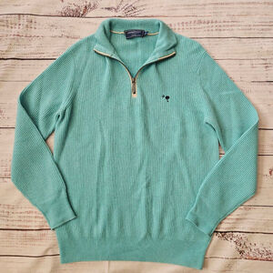 Vineyard Vines Teal Cashmere Quarter Zip Pullover Mens Small Preppy Carolina